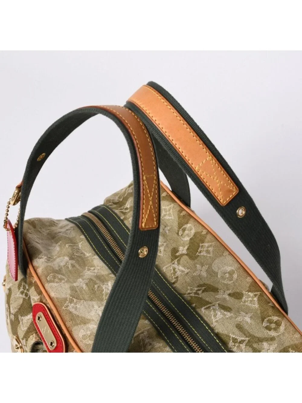 Louis Vuitton Monogram Moflage Denim Jasmine Handbag Khaki Takashi Murakami